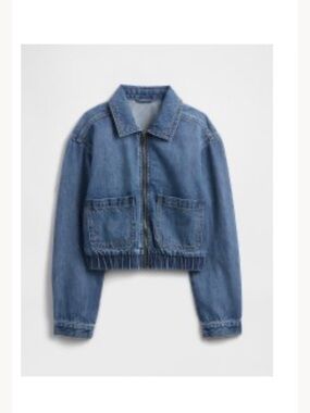 GAP Blue Denim Zip-Front Jean Jacket